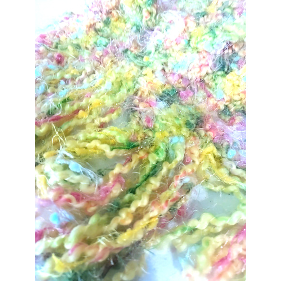 Pastel Winter Scarf Rectangle 54 X 5" Heavy Pink Yeoole Metallic Silver Threads - Picture 4 of 7